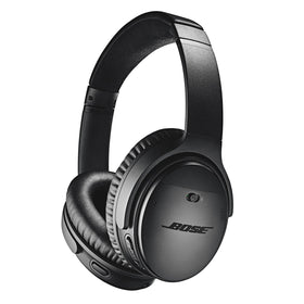 Bose QuietComfort 35 II Renewed black front view for comfortable all-day listening.