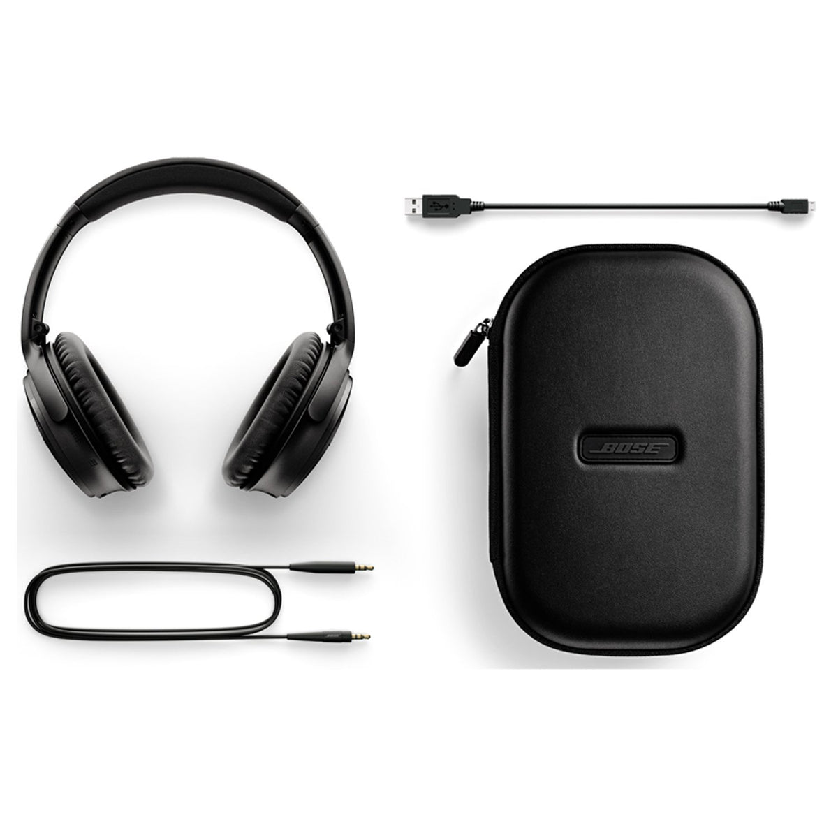 Bose QuietComfort 35 Series I carry case and accessories.