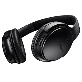 Bose QuietComfort 35 Series I ear cushions closeup with synthetic protein leather.