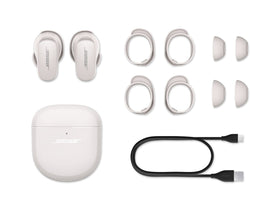 Charging case with indicator lights powers Bose QuietComfort Earbuds II on the go
