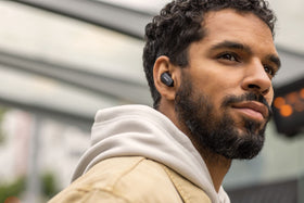 Bose QuietComfort Earbuds II side profile in triple black emphasizing refined appearance