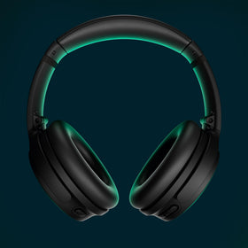 Bose QuietComfort headphones in noise-cancelling mode reduce surrounding noise for focus