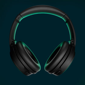 Bose QuietComfort side view shows a slim, secure headband designed for extended wear.