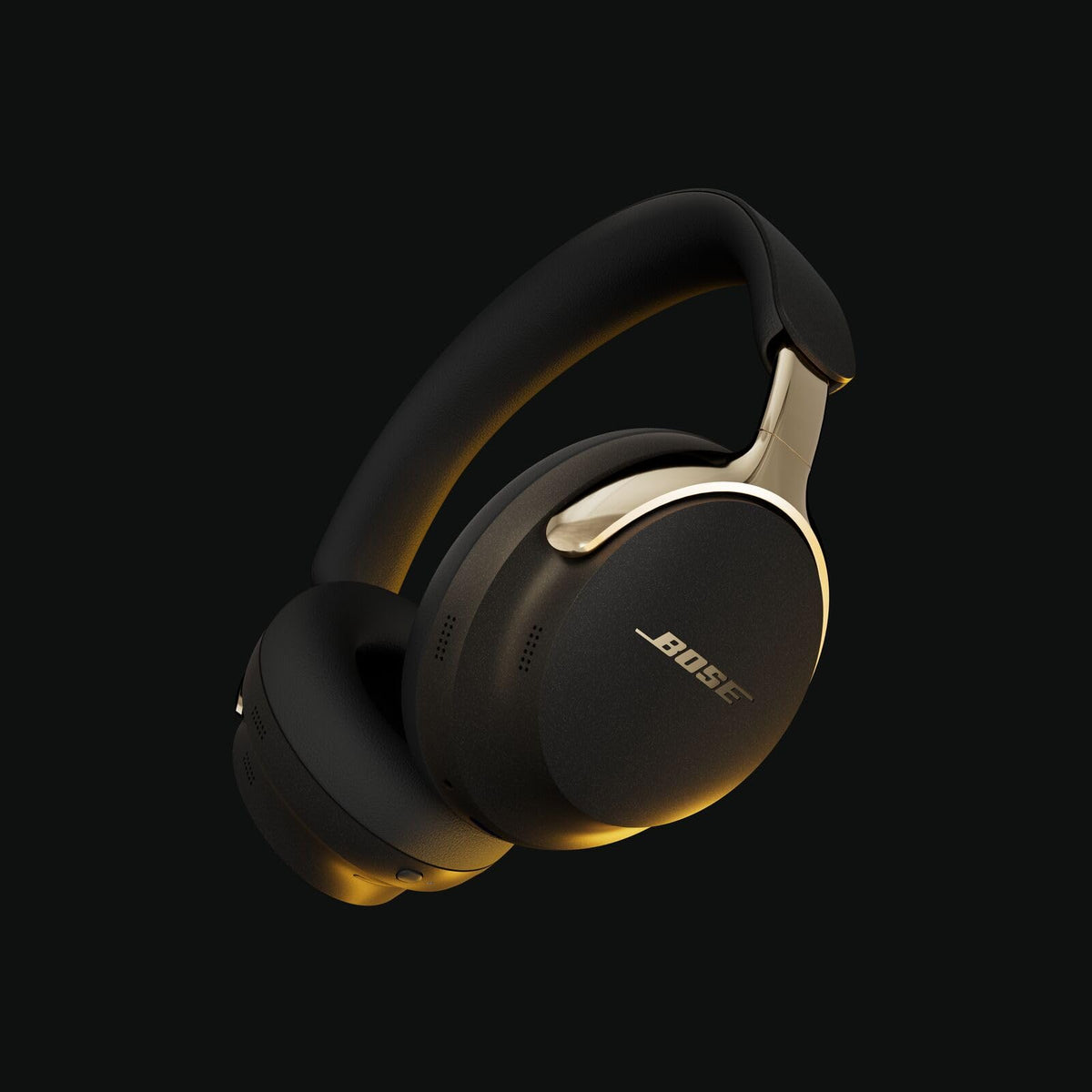 Bose QuietComfort Ultra Desert Gold ear cup close-up emphasizing plush cushions
