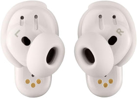 Earbuds with charging case and quick 20-minute recharge boosting listening time.