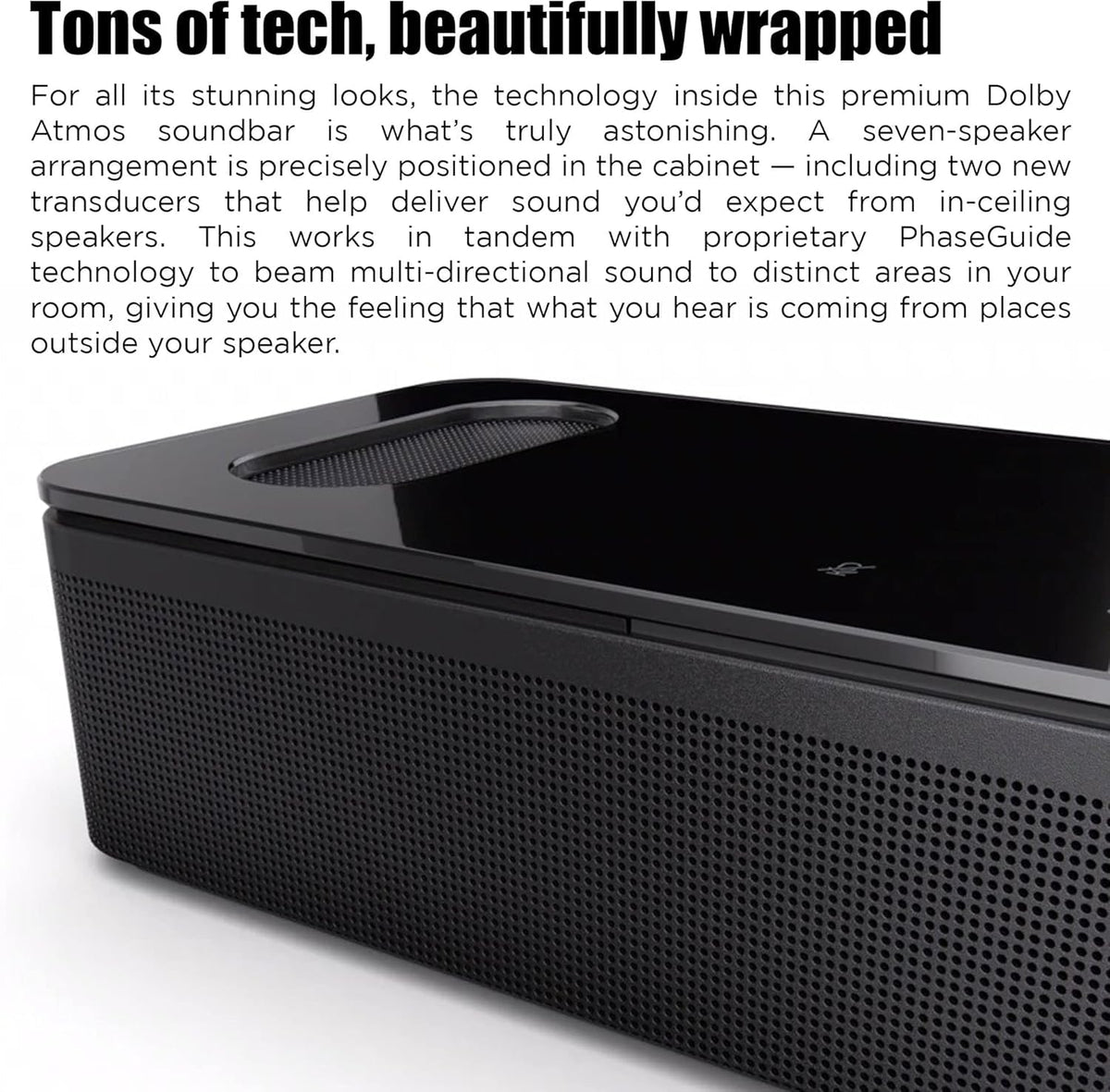 Bose Smart Soundbar 900 built-in Alexa and Google Assistant for hands-free control.