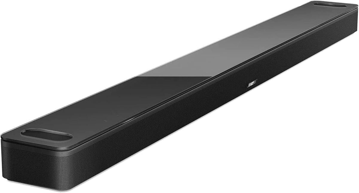 Bose Smart Soundbar 900 front view in black for immersive audio.