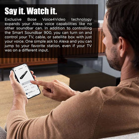 Bose Music app helps set up and manage the Soundbar 900 easily.