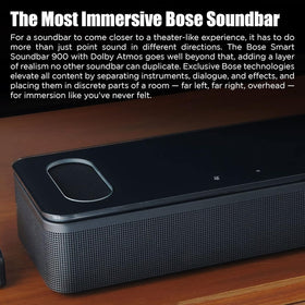 Bose Smart Soundbar 900 voice assistant microphones ready for commands.