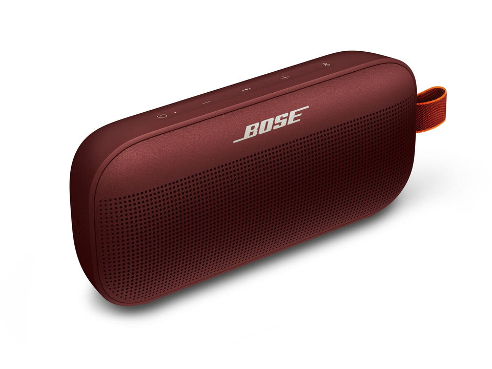 Bose SoundLink Flex Carmine Red - front view showing compact, rugged outdoor listening.