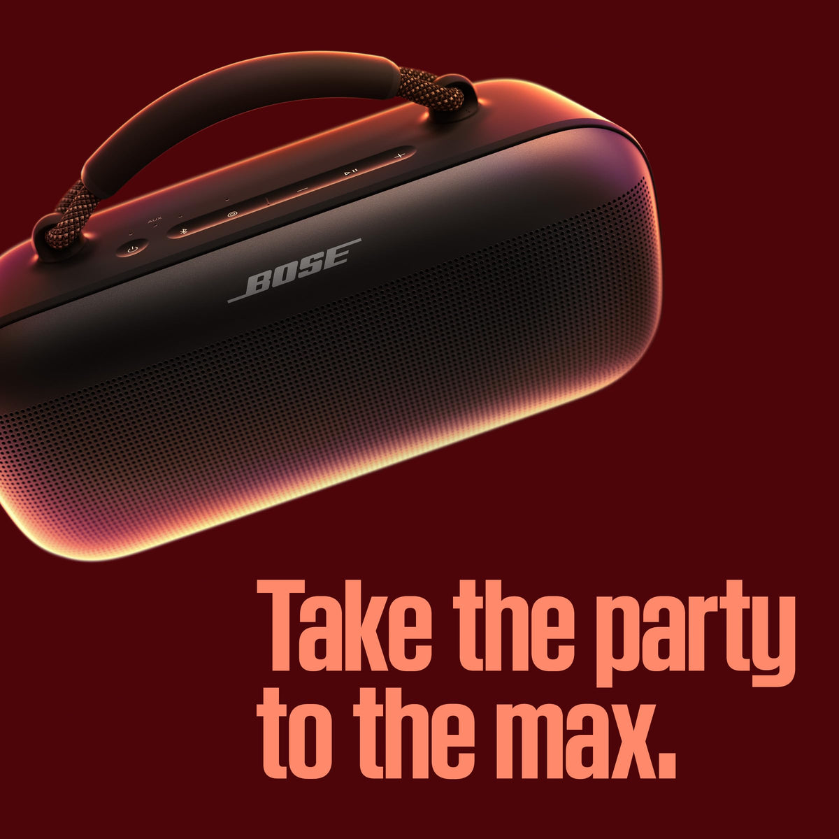 Bose SoundLink Max rope handle ready for on-the-go use.