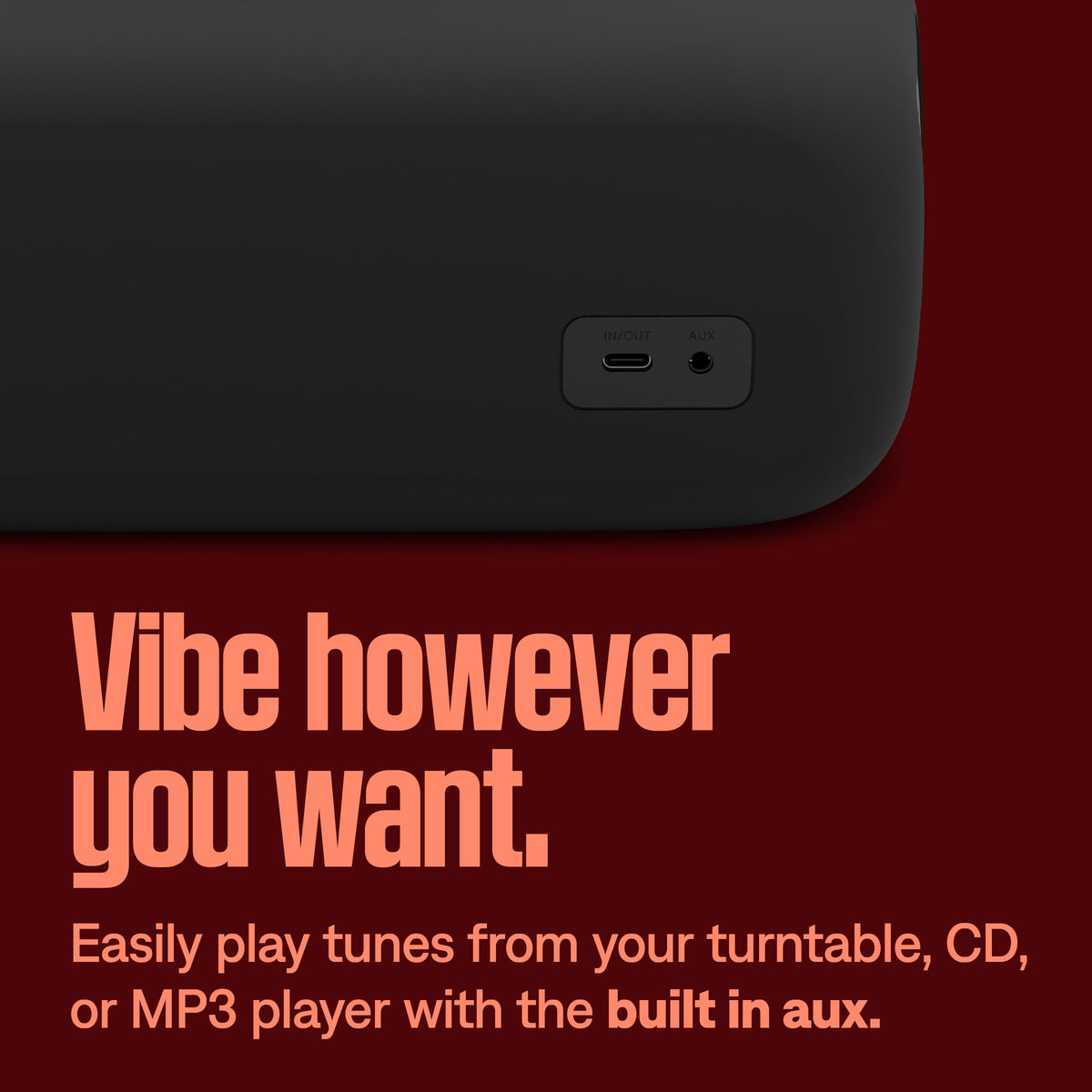 Bose SoundLink Max USB-C charging with pass-through power.