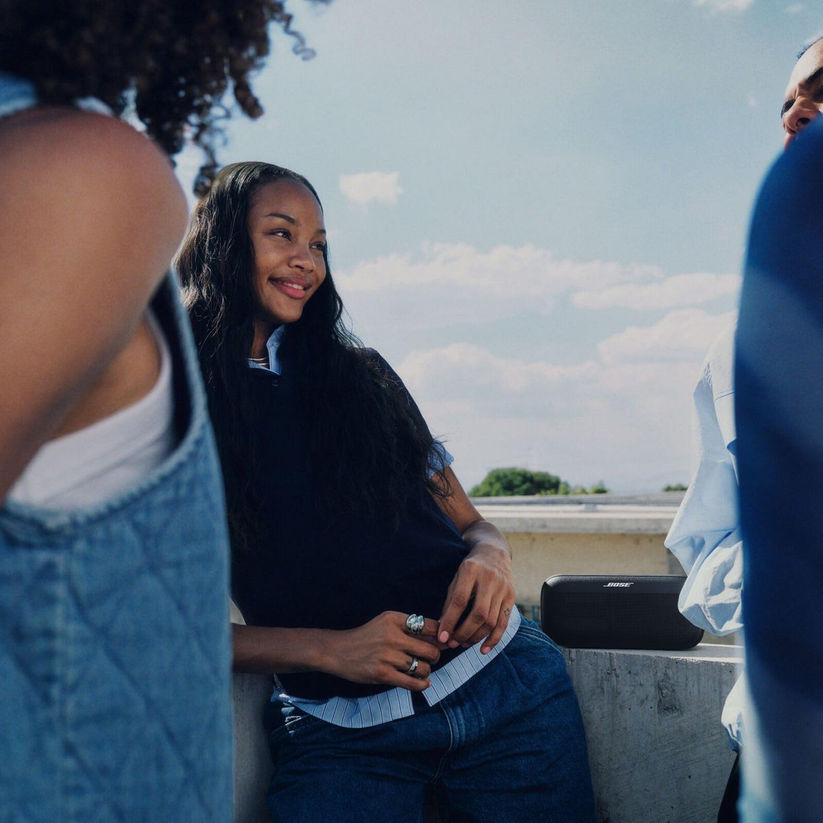 Bose SoundLink Plus SimpleSync connects with compatible devices for whole home audio.