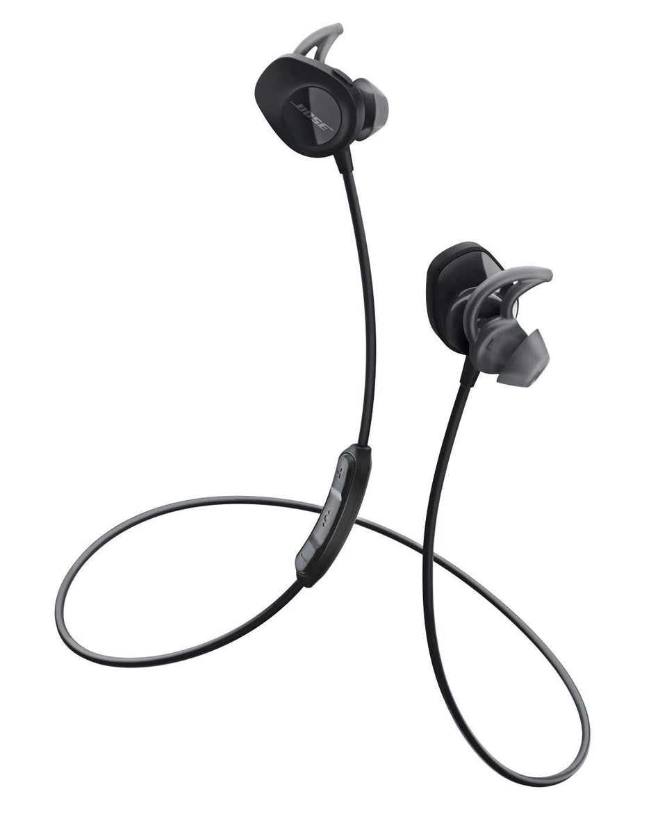 Bose SoundSport earbuds with StayHear fit for secure workouts.