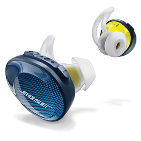 Bose SoundSport Free charging case open showing the earbuds ready to recharge