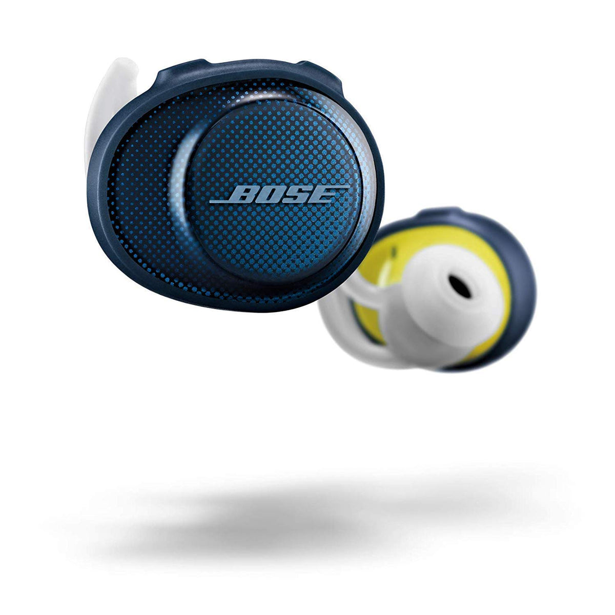 Bose SoundSport Free earbuds in midnight blue and citron offer secure fit for workouts
