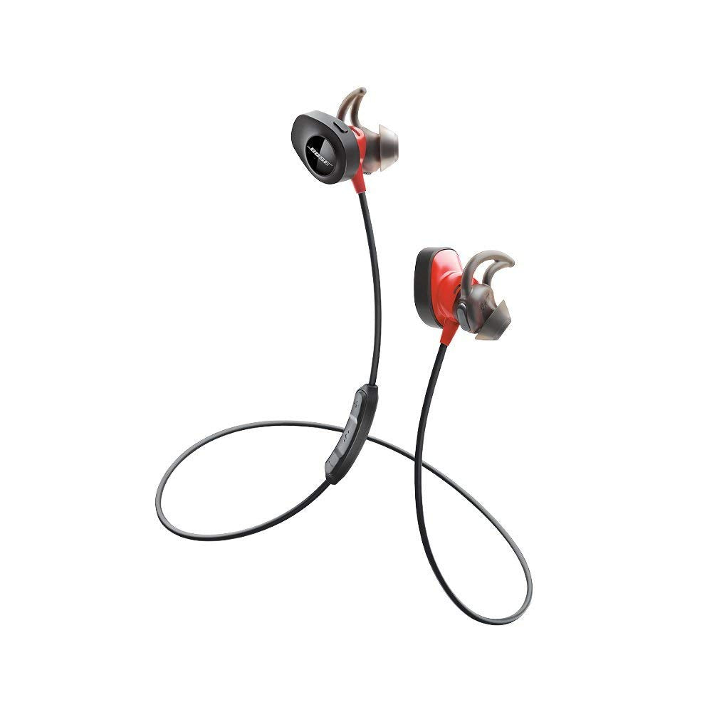 Bose SoundSport Pulse red headphones deliver workout-ready wireless sound.