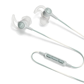 Bose inline remote and microphone close-up for hands-free control and call clarity