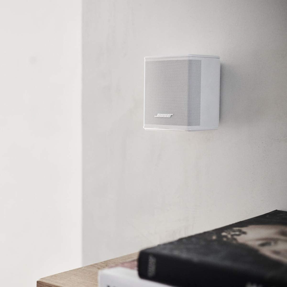 Bose Surround Speakers White compact design blends with decor while delivering rich sound.