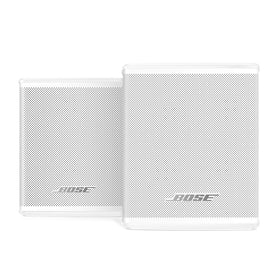 Bose Surround Speakers White pair in room providing wireless surround sound.
