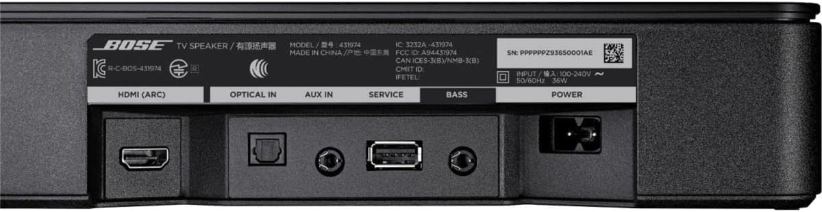 Bose TV Speaker Renewed compact height fits under TVs easily