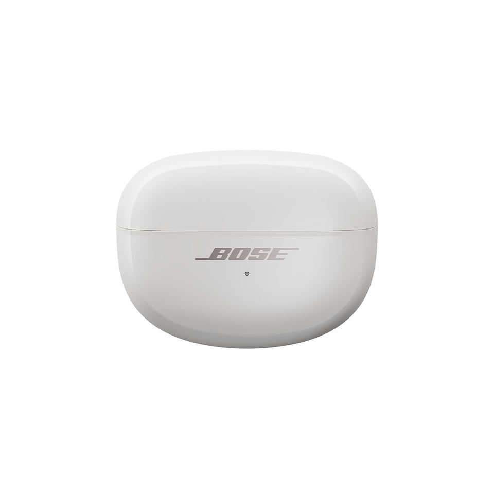 Bose Ultra Open Earbuds charging case in white with USB-C for quick recharging