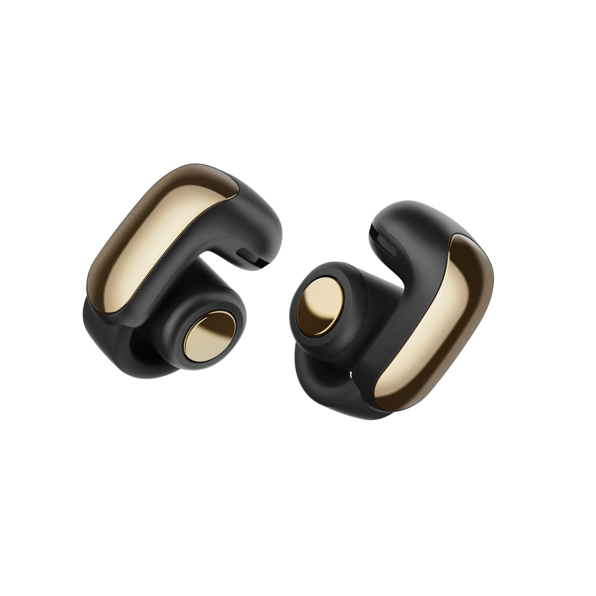 Bose Ultra Open Earbuds desert gold case shown for awareness and sound quality.