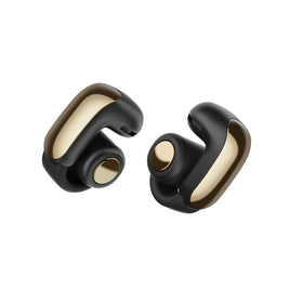 Bose Ultra Open Earbuds desert gold case shown for awareness and sound quality.