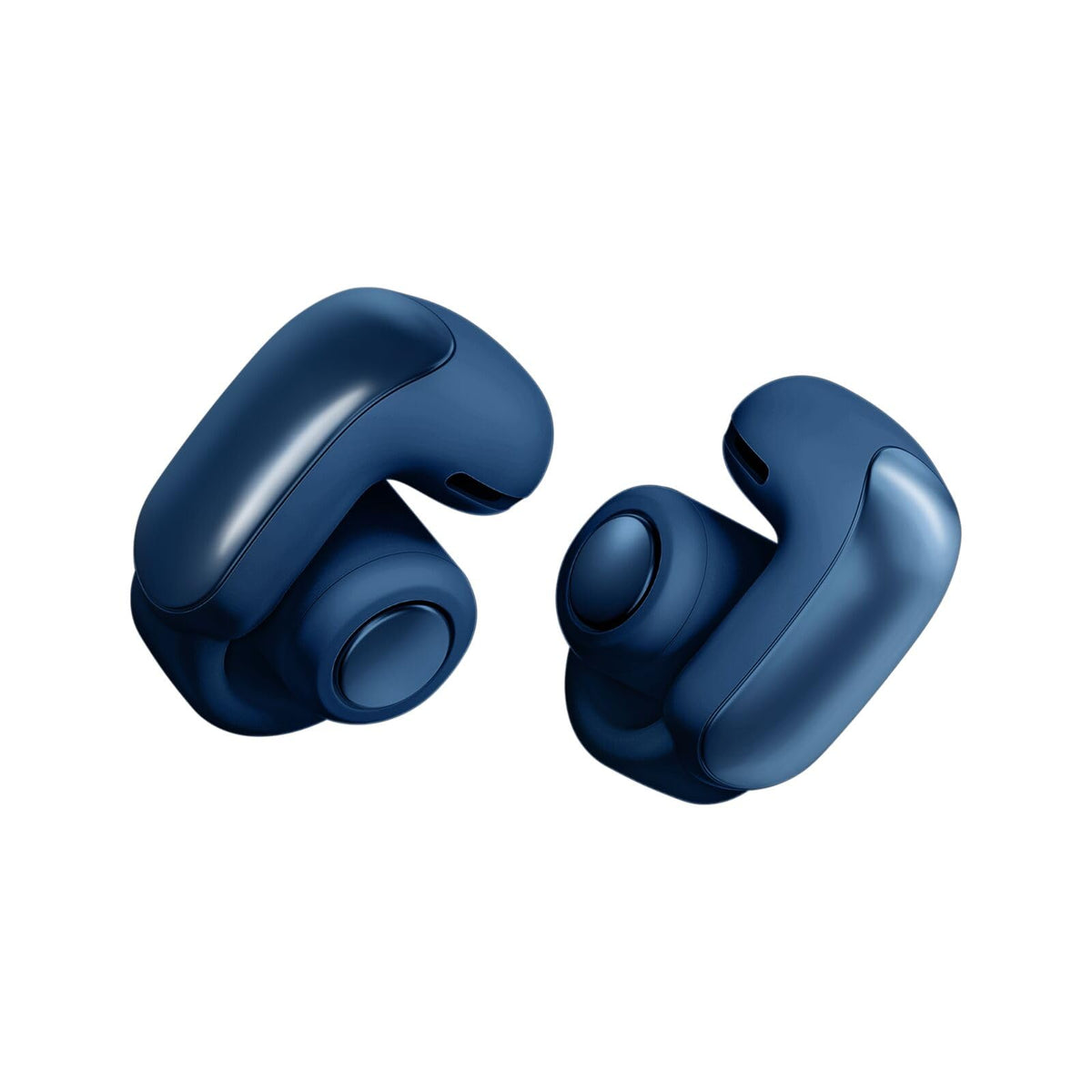Bose Ultra Open Earbuds front view showing open-ear design for awareness.