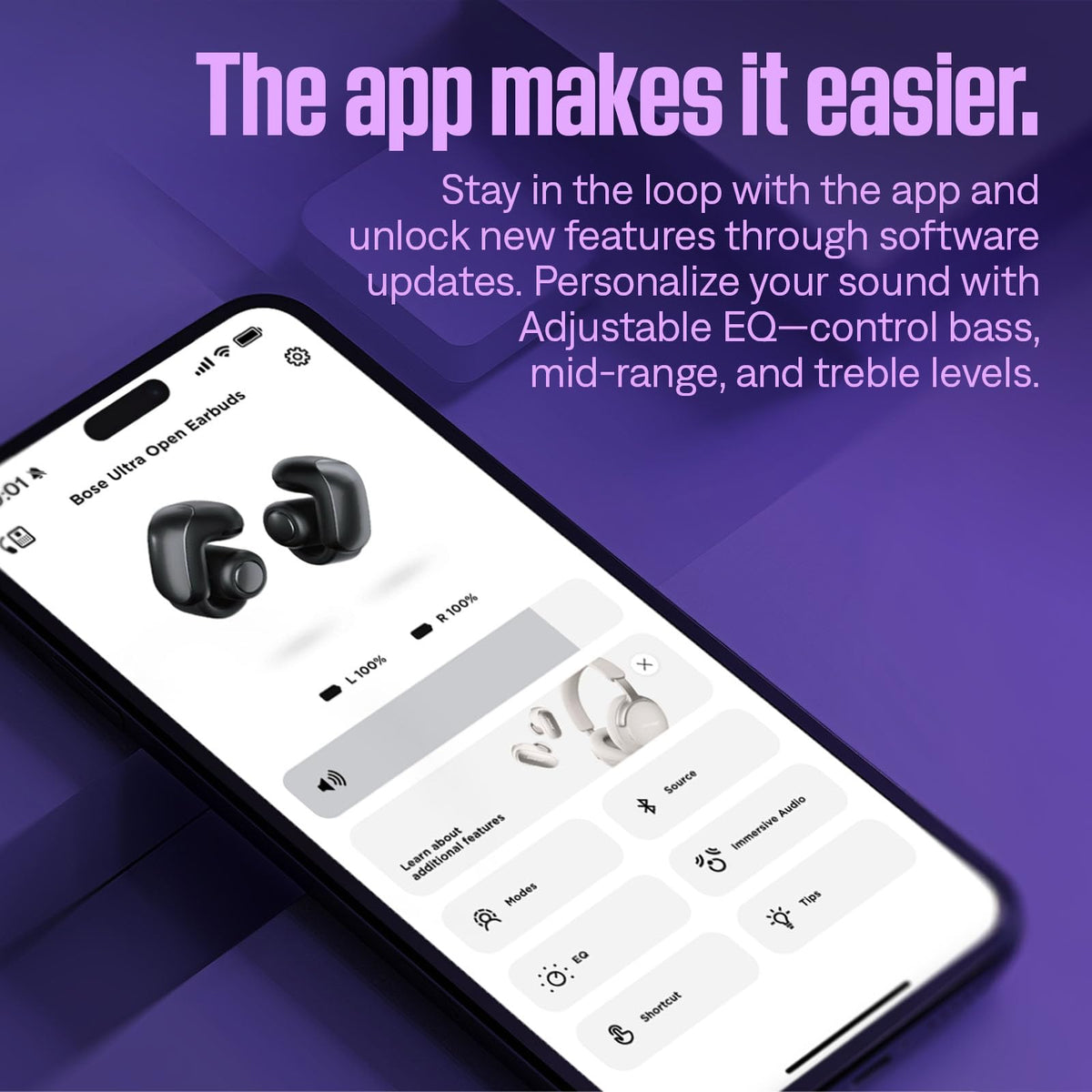 Bose Ultra Open Earbuds multipoint Bluetooth for easy device switching