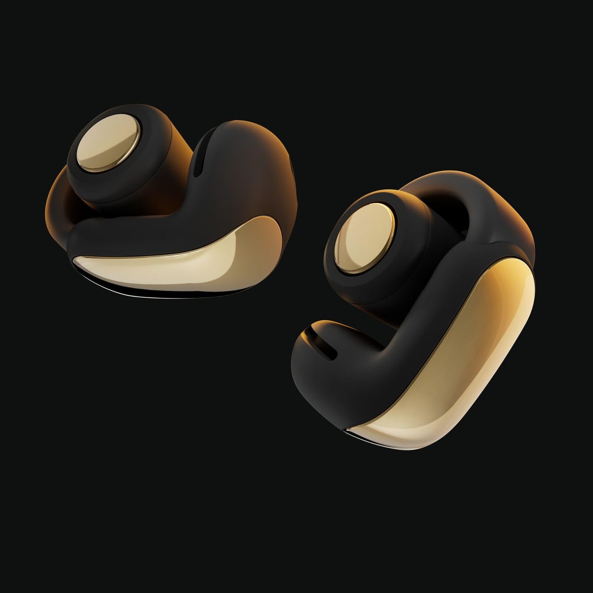 Close-up of Bose Ultra Open Earbuds open-ear design for surroundings awareness.