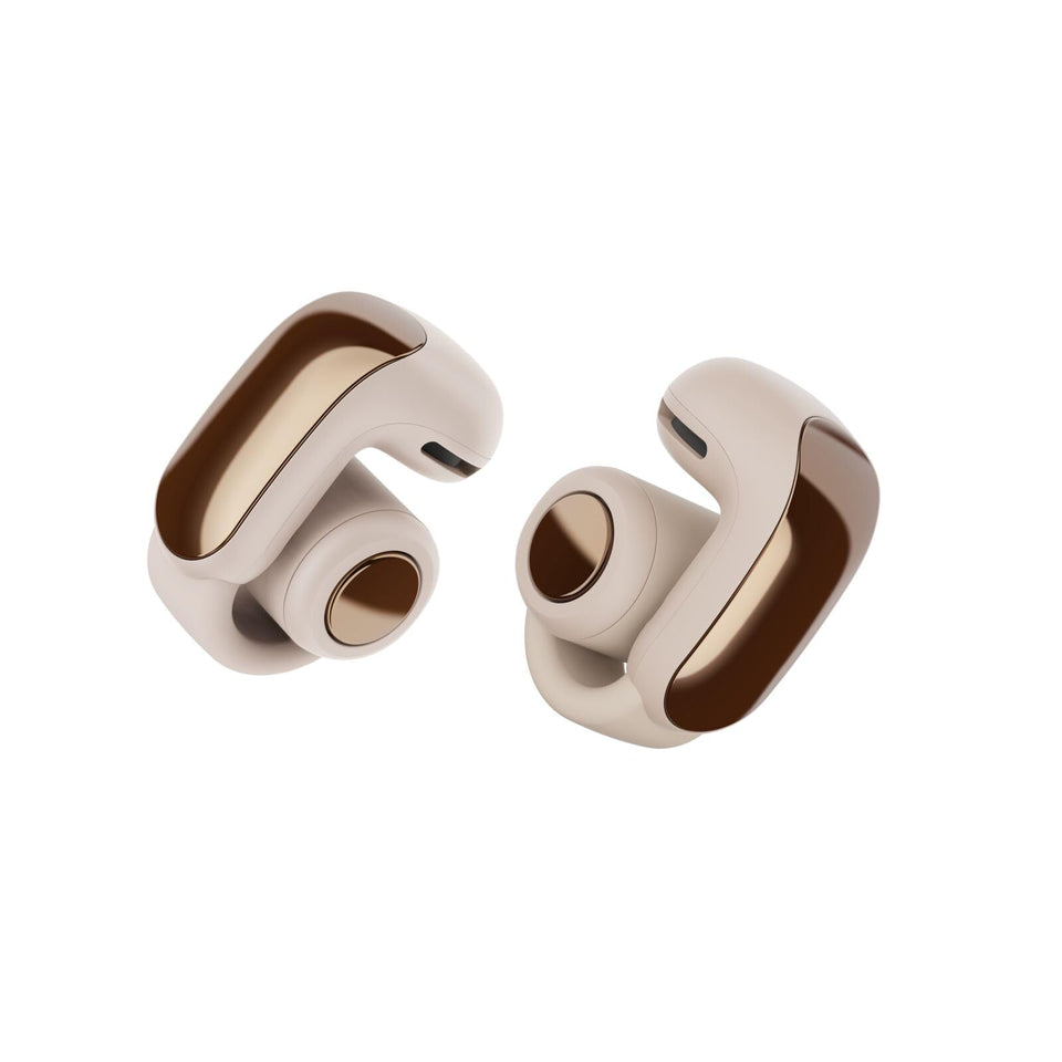 Bose Ultra Open Earbuds showing open-ear design for awareness and private sound