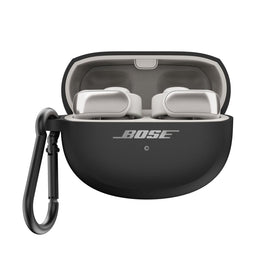 Bose Ultra Open Earbuds silicone case cover in black, clip-back view for easy access.