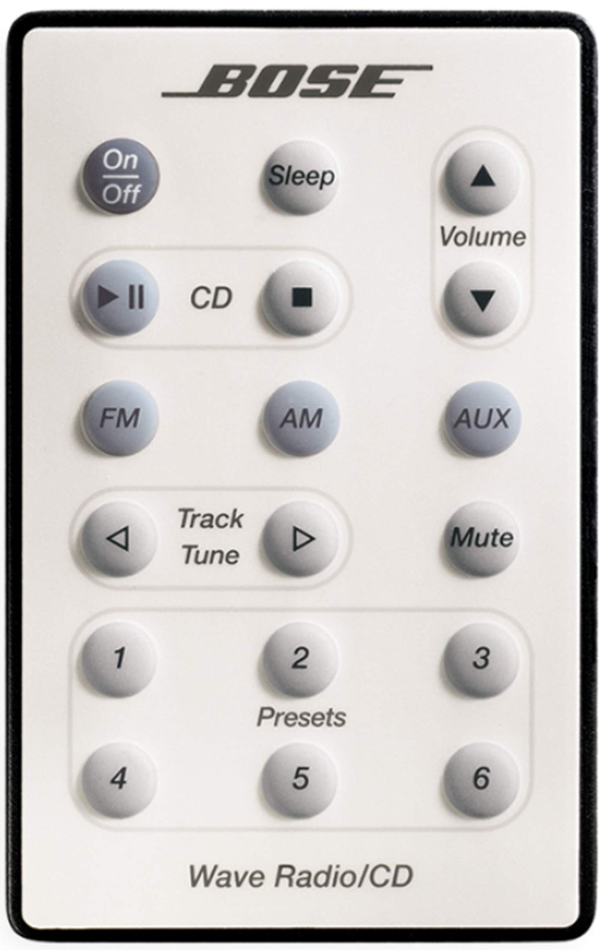 Bose Wave AWRC-1P white top panel controls for quick operation