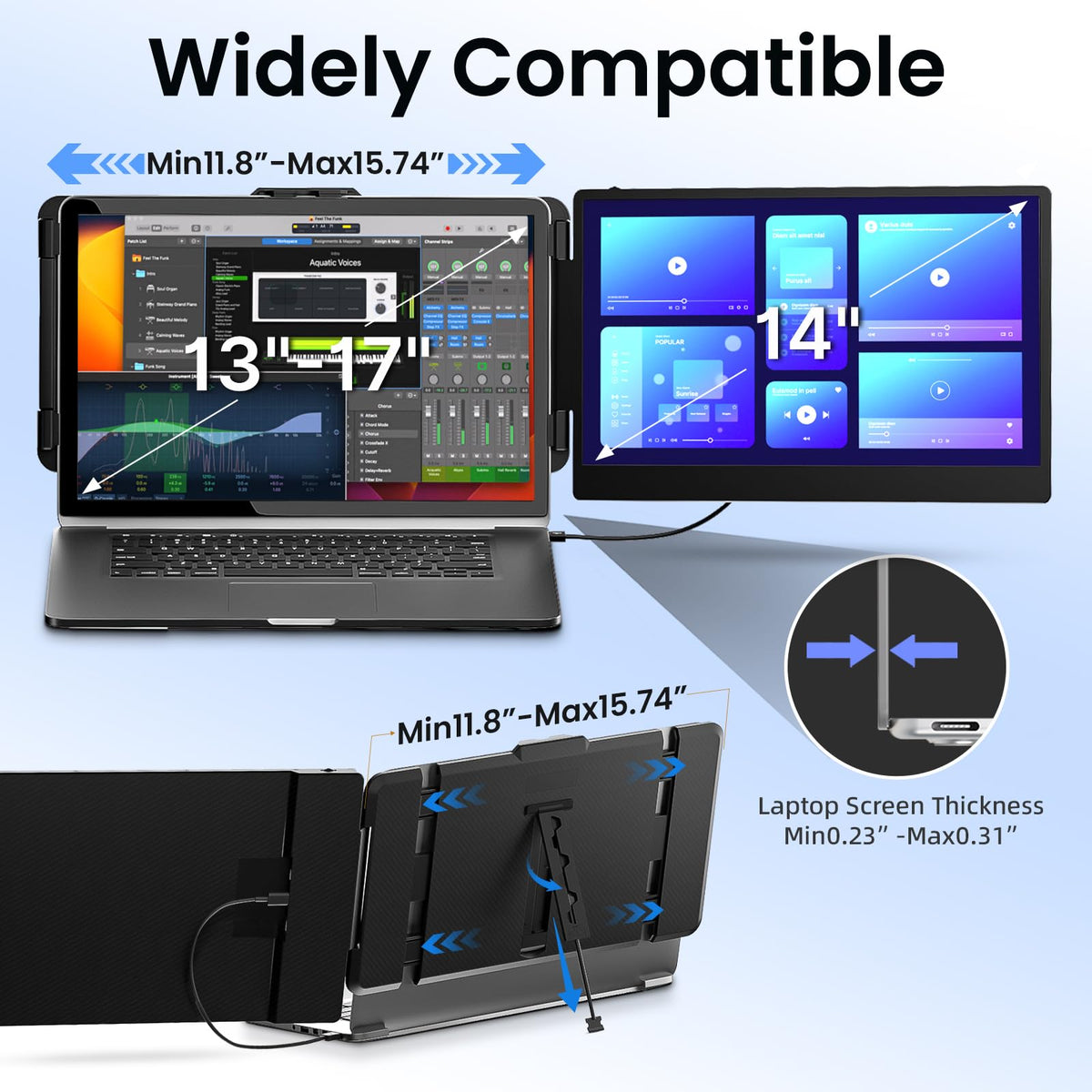 Bosii IPS FHD 1080p display delivering vibrant colors on a compact desk.