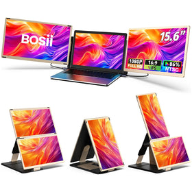 BOSII laptop screen extender with detachable magnetic stand offering 235-degree rotation for flexible setups.