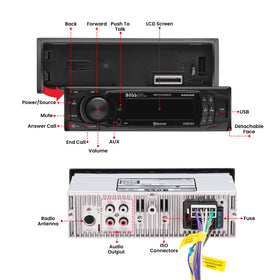 Detachable faceplate of BOSS 625UAB removed, theft deterrent and quick-release benefit