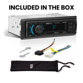 BOSS 625UAB installed in car dash, provides Bluetooth music streaming while driving