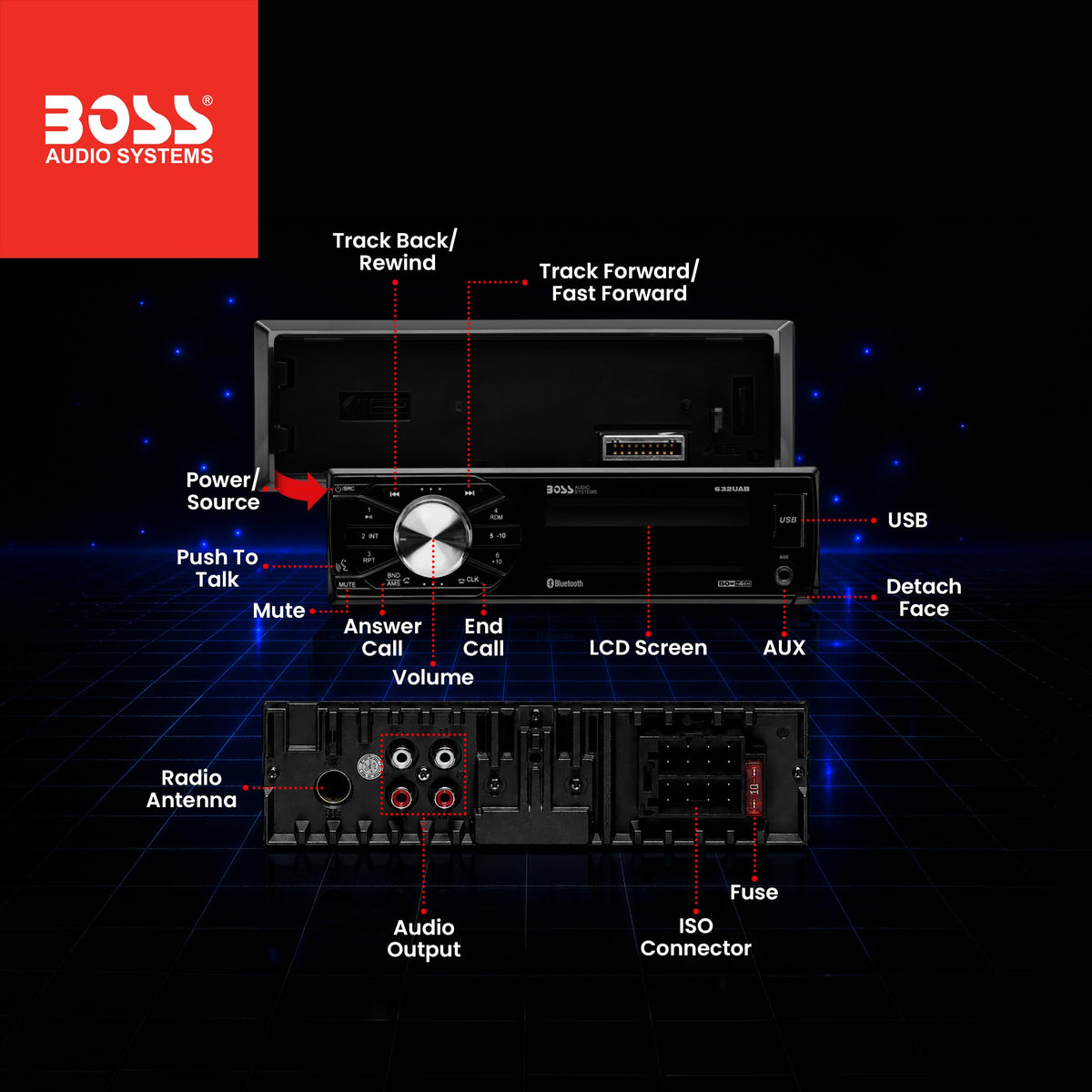 BOSS Audio Systems display during Bluetooth pairing for fast hands-free setup