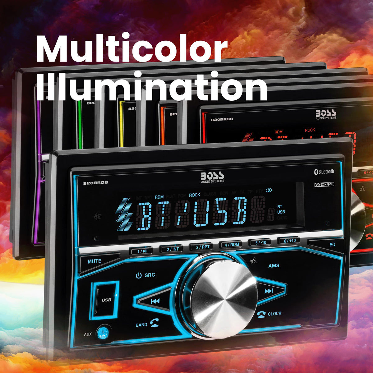 BOSS Audio Systems usb and aux ports enabling playback and device charging