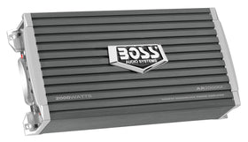 BOSS AR2000M close-up of gain, crossover, bass boost controls for precise tuning