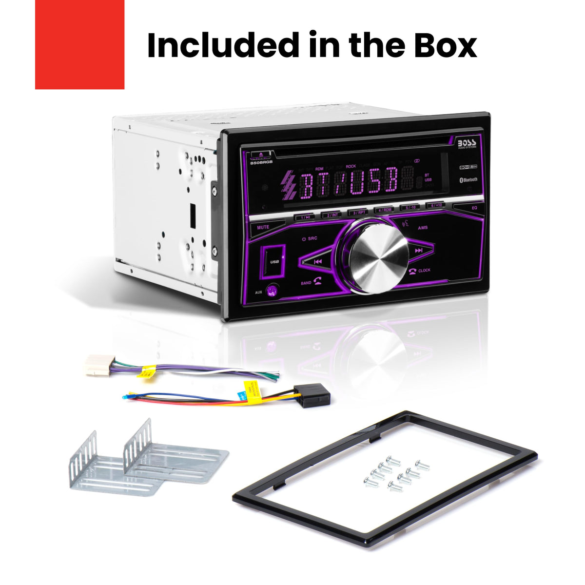 Powerful 850BRGB AM/FM/USB stereo with radio functionality