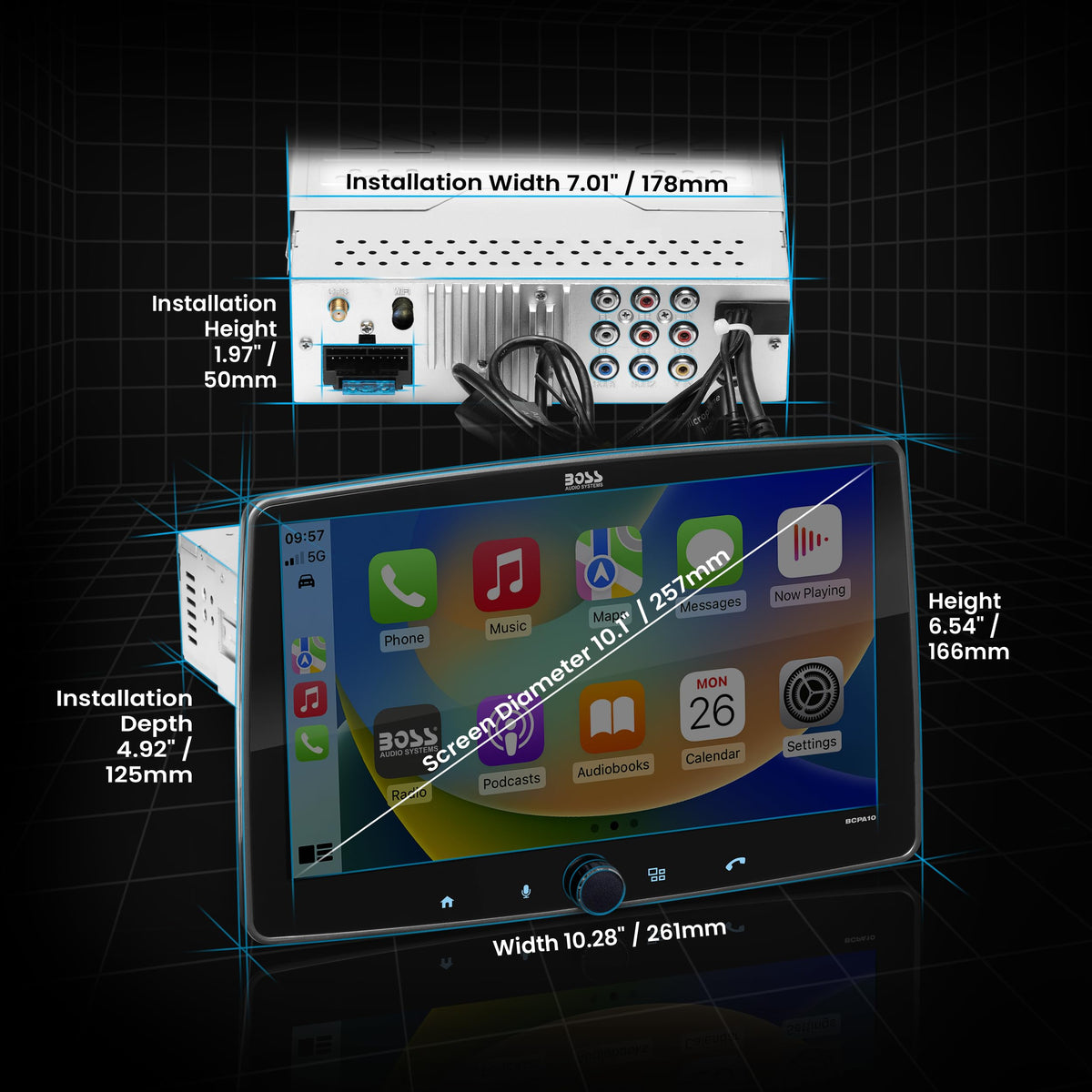 BCPA10 front and rear camera inputs support safe docking while driving.