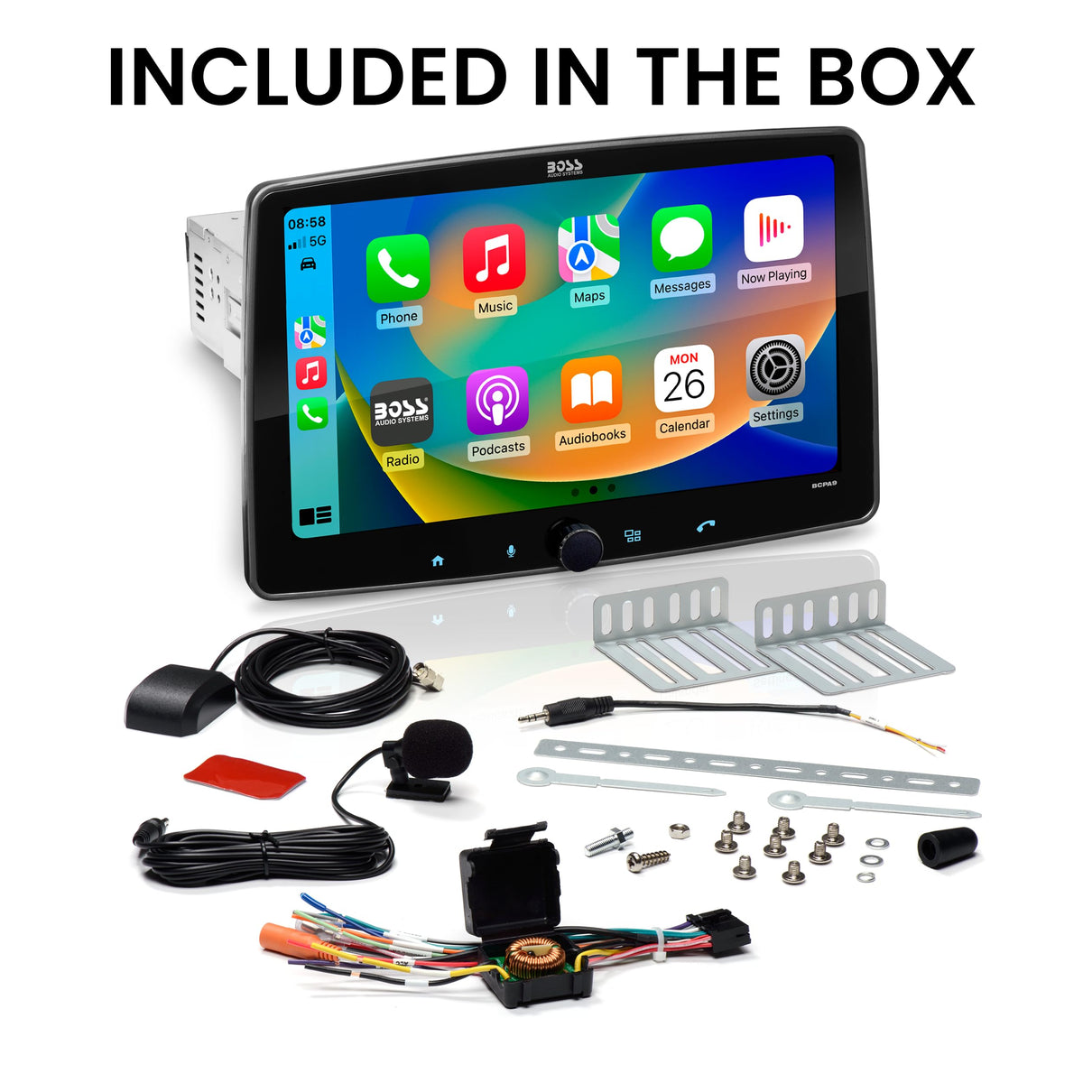 BOSS Audio BCPA9 AM/FM radio and versatile inputs for flexible listening.
