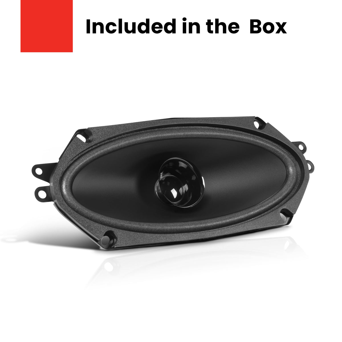 BRS410 packaging box indicates single speaker sale and warranty information.