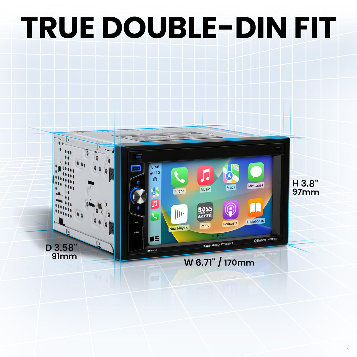 BOSS BE62CP Bluetooth connection enabling hands-free calls and wireless music.