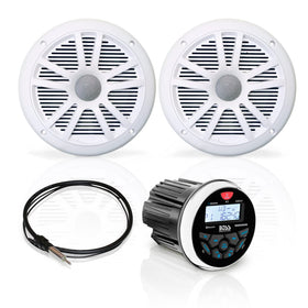 BOSS Audio MCKGB350W6 marine receiver front panel designed for outdoor use.