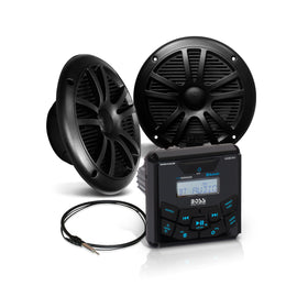 BOSS Audio Systems MCKGB450B.6 front panel gauge stereo with clear controls for marine use