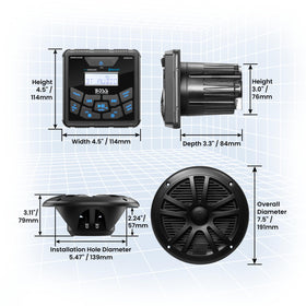 BOSS Audio Systems MCKGB450B.6 IPX6 weatherproof receiver protecting electronics from splashes