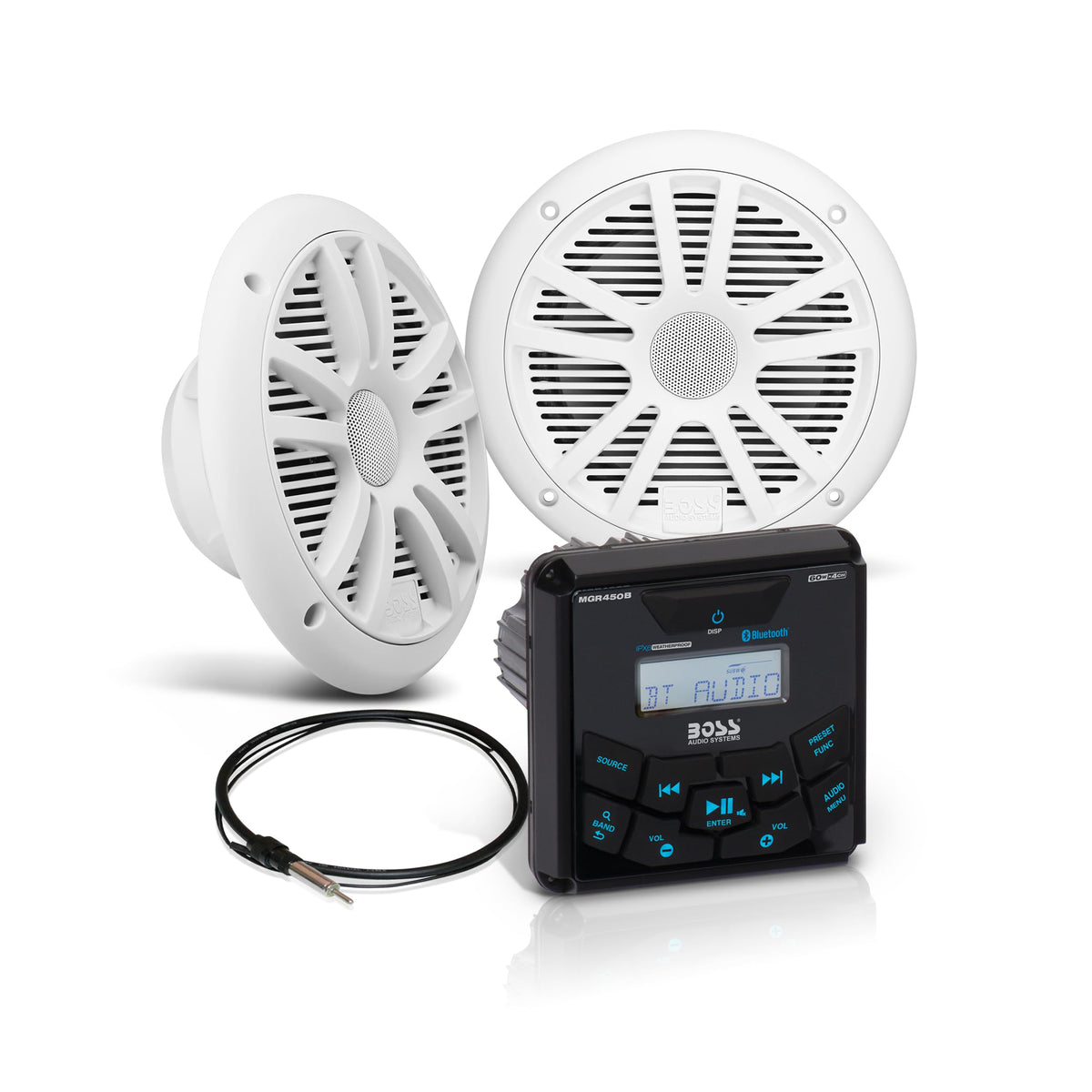 BOSS Audio MCKGB450W6 marine six-point-five-inch speakers ready for on-water listening
